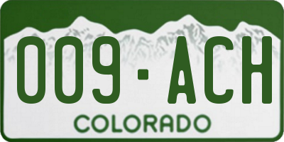 CO license plate 009ACH