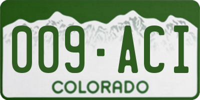 CO license plate 009ACI