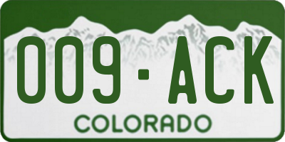 CO license plate 009ACK