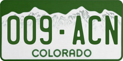 CO license plate 009ACN