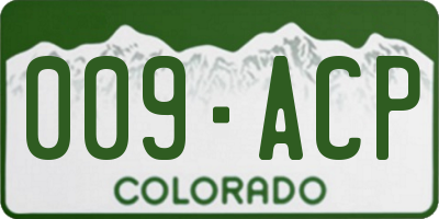 CO license plate 009ACP