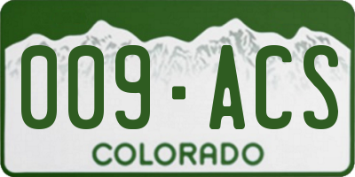 CO license plate 009ACS