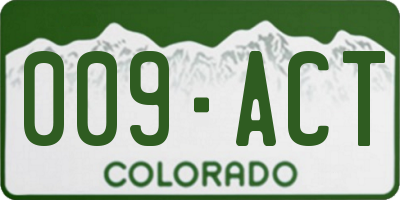 CO license plate 009ACT