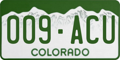 CO license plate 009ACU