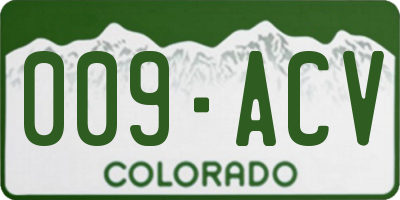 CO license plate 009ACV
