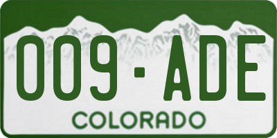 CO license plate 009ADE