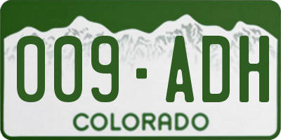 CO license plate 009ADH