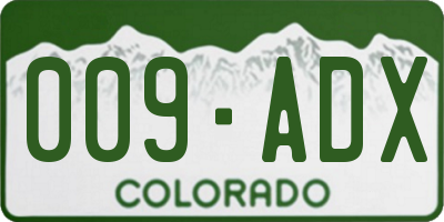 CO license plate 009ADX