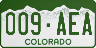 CO license plate 009AEA