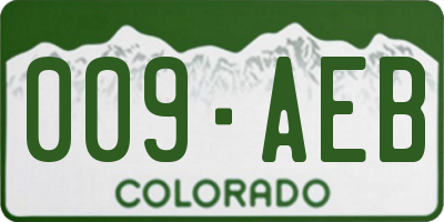 CO license plate 009AEB