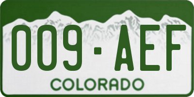 CO license plate 009AEF
