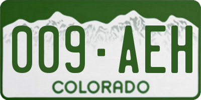 CO license plate 009AEH