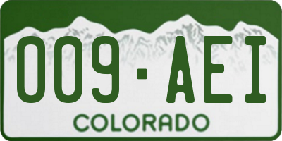 CO license plate 009AEI