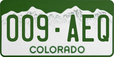 CO license plate 009AEQ