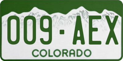 CO license plate 009AEX