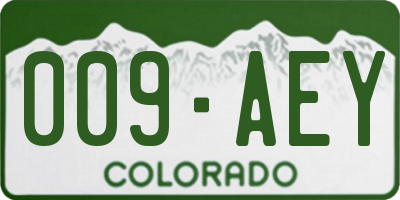 CO license plate 009AEY
