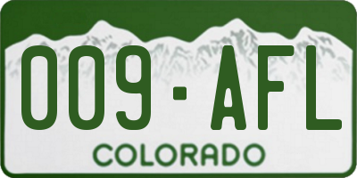 CO license plate 009AFL