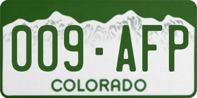 CO license plate 009AFP