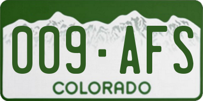 CO license plate 009AFS