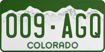 CO license plate 009AGQ