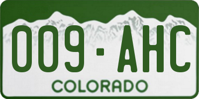 CO license plate 009AHC