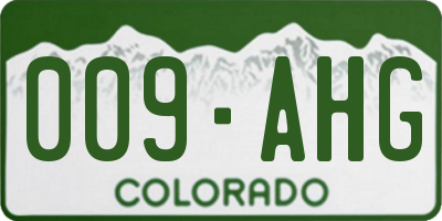 CO license plate 009AHG
