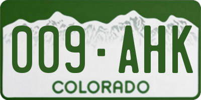 CO license plate 009AHK