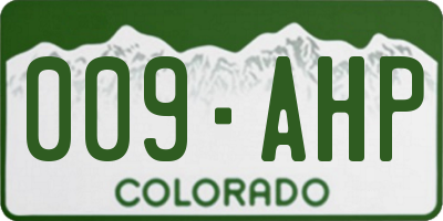 CO license plate 009AHP