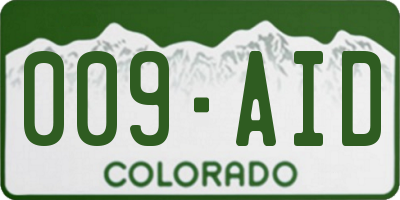 CO license plate 009AID