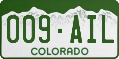 CO license plate 009AIL