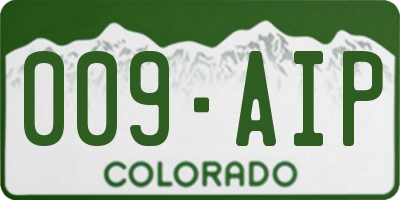 CO license plate 009AIP
