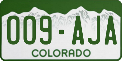 CO license plate 009AJA