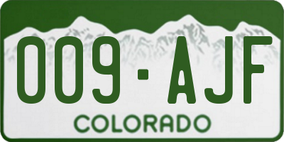 CO license plate 009AJF