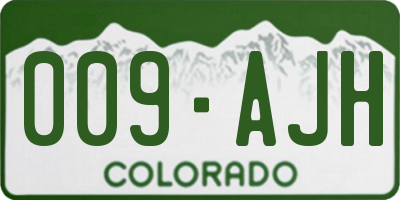 CO license plate 009AJH
