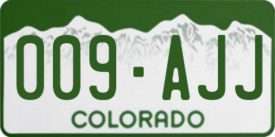CO license plate 009AJJ