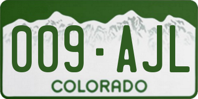 CO license plate 009AJL
