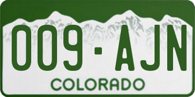 CO license plate 009AJN