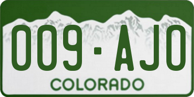 CO license plate 009AJO