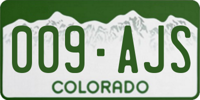 CO license plate 009AJS