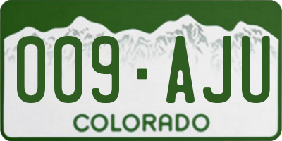 CO license plate 009AJU