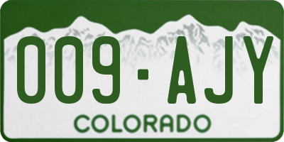 CO license plate 009AJY