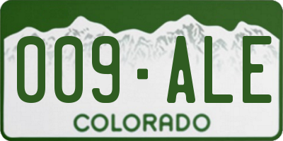 CO license plate 009ALE