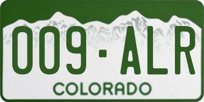 CO license plate 009ALR