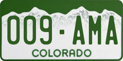 CO license plate 009AMA