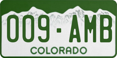 CO license plate 009AMB