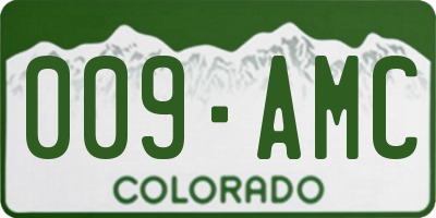 CO license plate 009AMC