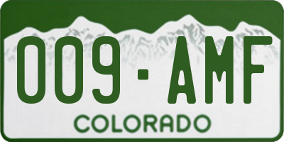 CO license plate 009AMF