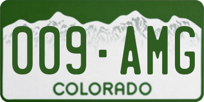 CO license plate 009AMG