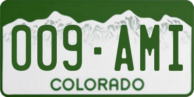 CO license plate 009AMI