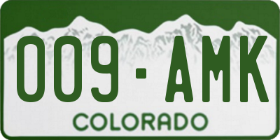 CO license plate 009AMK
